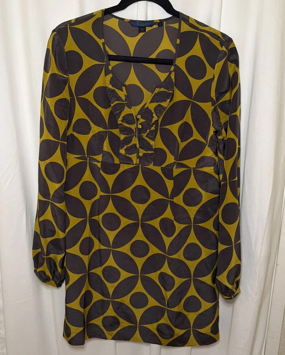Boden Women's Khaki/Green and Grey Shift-dresses